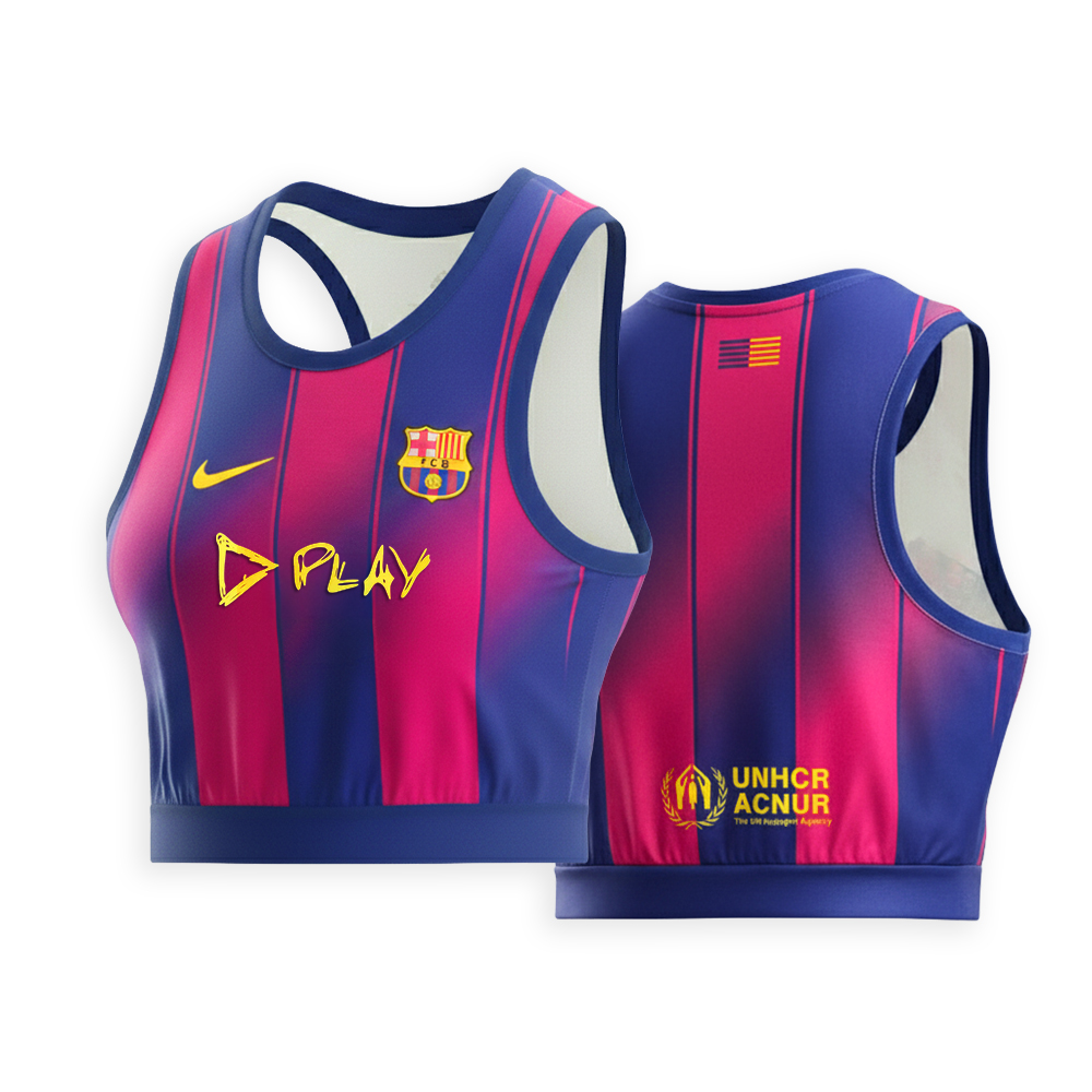 Barcelona 2025-26 Home Stripe Crop Jersey - Iconic Fan Fashion copy