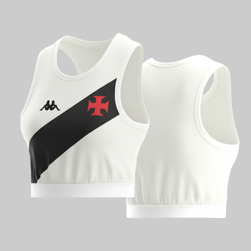 Vasco da Gama 2025-26 White Cross Crop Jersey - Classic Fan Essential - Women_s Soccer