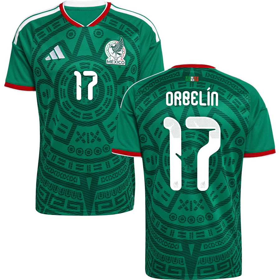 Orbelín Pineda #17 Mexico World Cup 2026 Home Jersey - Green