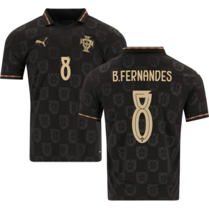 Bruno Fernandes #8 Portuga Worldcup 2026 Black Panther Away Jersey - Black