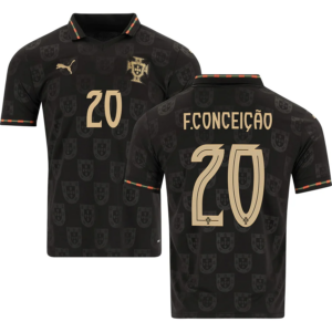 F. Conceicao  #20 Portuga Worldcup 2026 Black Panther Away Jersey - Black