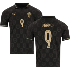 Goncalo Ramos #9 Portuga Worldcup 2026 Black Panther Away Jersey - Black