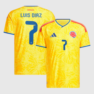 Luis Díaz #7 Colombia Worldcup 2026 Home Jersey - Orange
