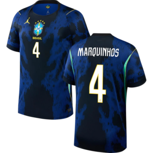 Marquinhos #4 Brazil Worldcup 2026 Away Jersey - Blue