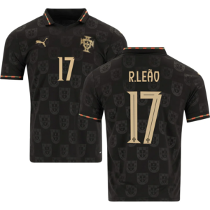 Rafael Leao #17 Portuga Worldcup 2026 Black Panther Away Jersey - Black