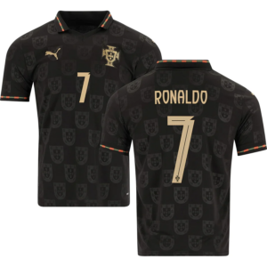 Ronaldo #7 Portuga Worldcup 2026 Black Panther Away Jersey - Black