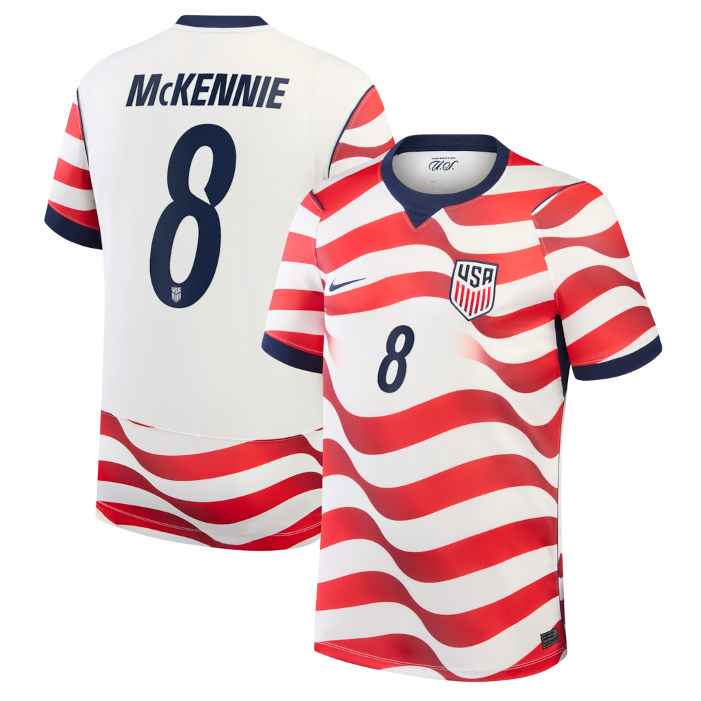 USMNT Weston McKennie #8 USA Worldcup 2026 Home Jersey - White red