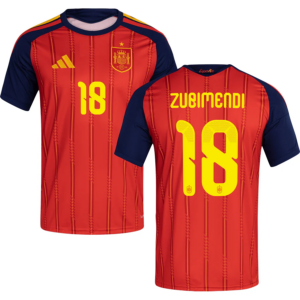 Zubimendi #18 Spain 2026 Home Jersey - Red