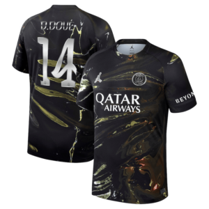 D.Doué #14 Paris Saint-Germain 2026 Jordan Night Jersey - Black