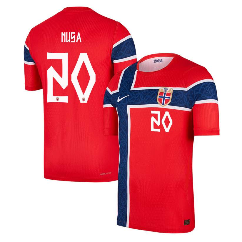 Antonio Nusa 20 Norway National Team 2026 Home Jersey - Red
