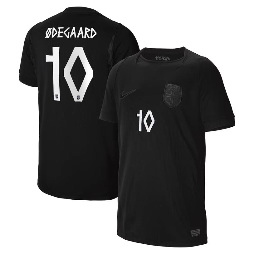 Odegaad #10 Norway National Team 2026 Away Jersey - Black