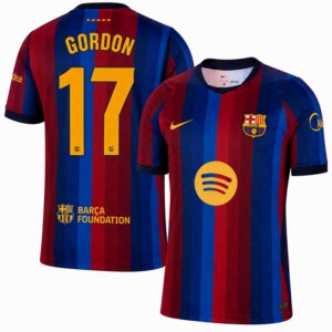 Anthony Gordon #17 Barcelona Home 2026/27 Jersey - Blue Red