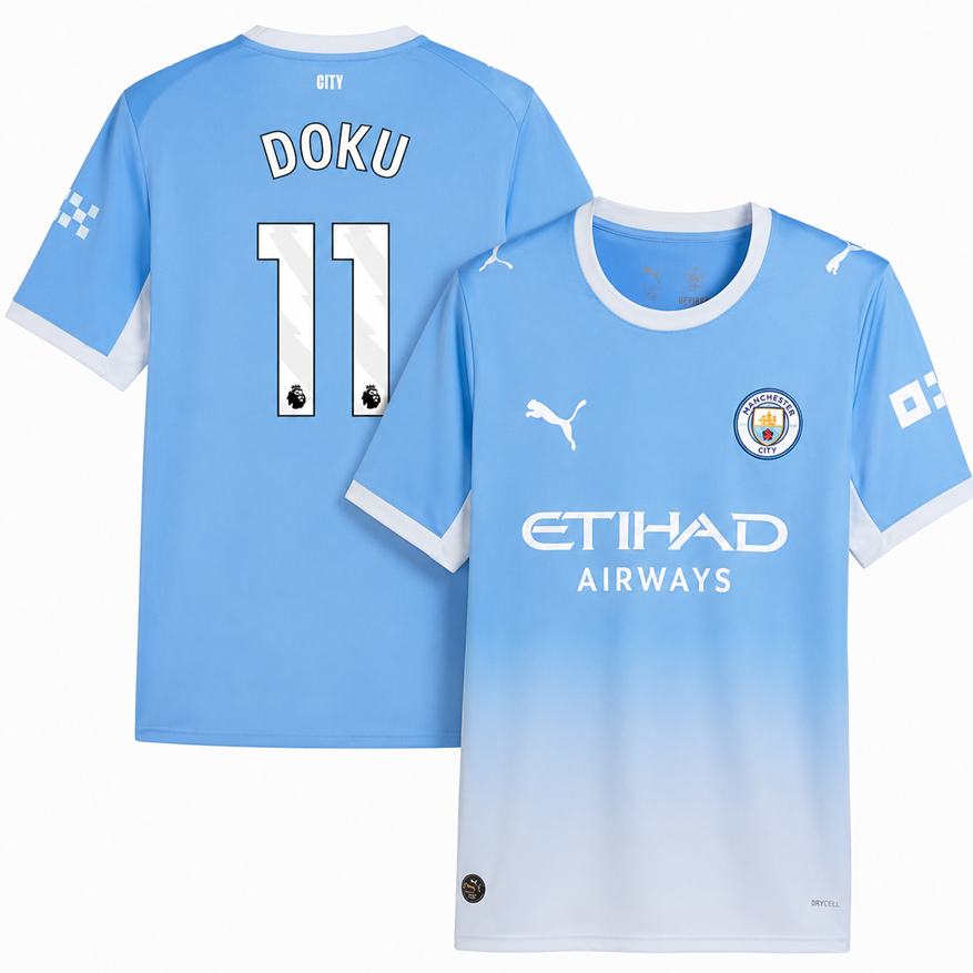 DOKU #11 Manchester City Home 2026-27 Jersey - Blue
