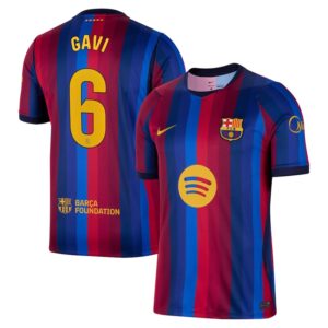 Gavi #6 Barcelona Home 2026/27 Jersey - Blue Red