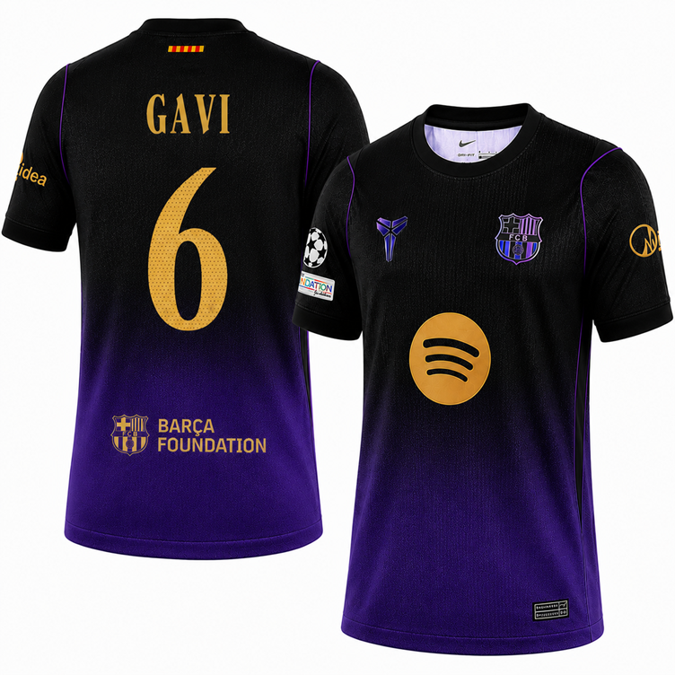 Gavi #6 Barcelona x Kobe Bryant Away 2026-27 Jersey - Purple